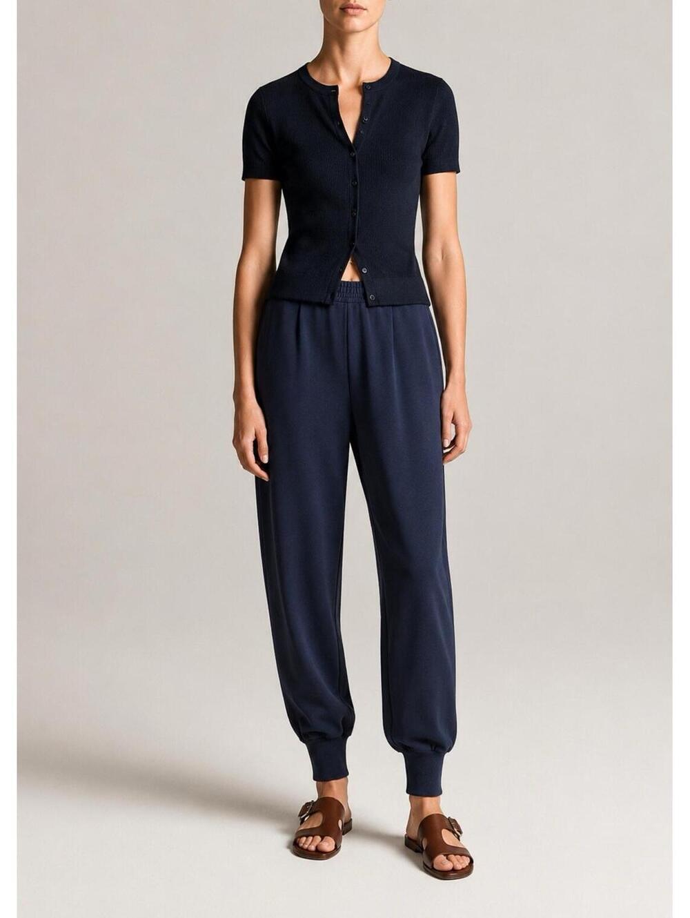 Vince Banded Cuff Jogger Pants Navy Pull On Elastic Waist Size Small